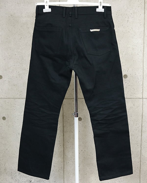 CHROME HEARTS 5-Pocket Flare Knee Denim Pants Black Size 32