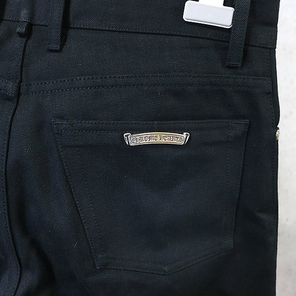 CHROME HEARTS 5-Pocket Flare Knee Denim Pants Black Size 32