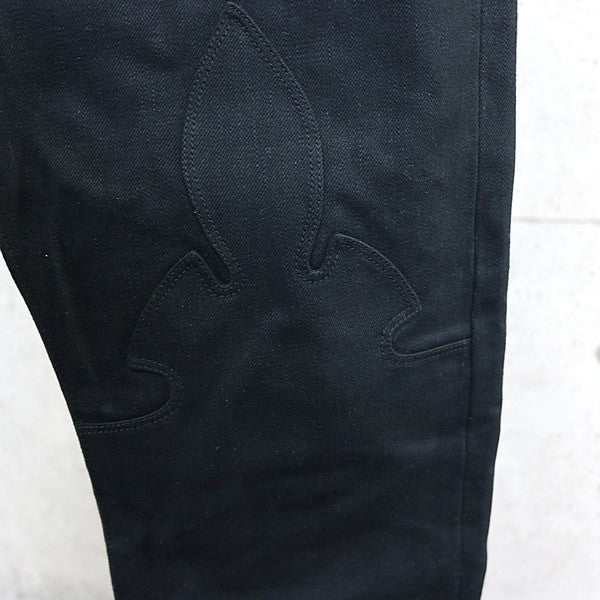 CHROME HEARTS 5-Pocket Flare Knee Denim Pants Black Size 32