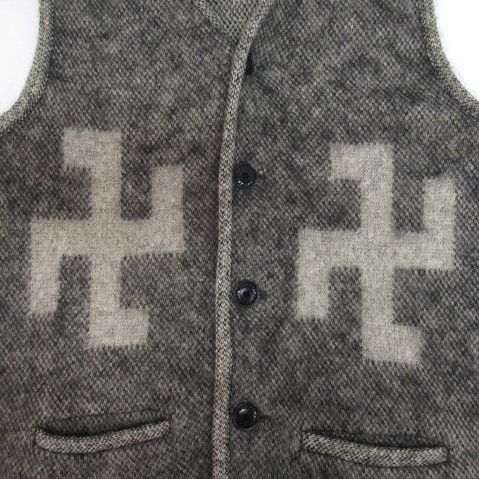 WESTRIDE 21FW SWASTIKA Mohair Vest Gray Size 40