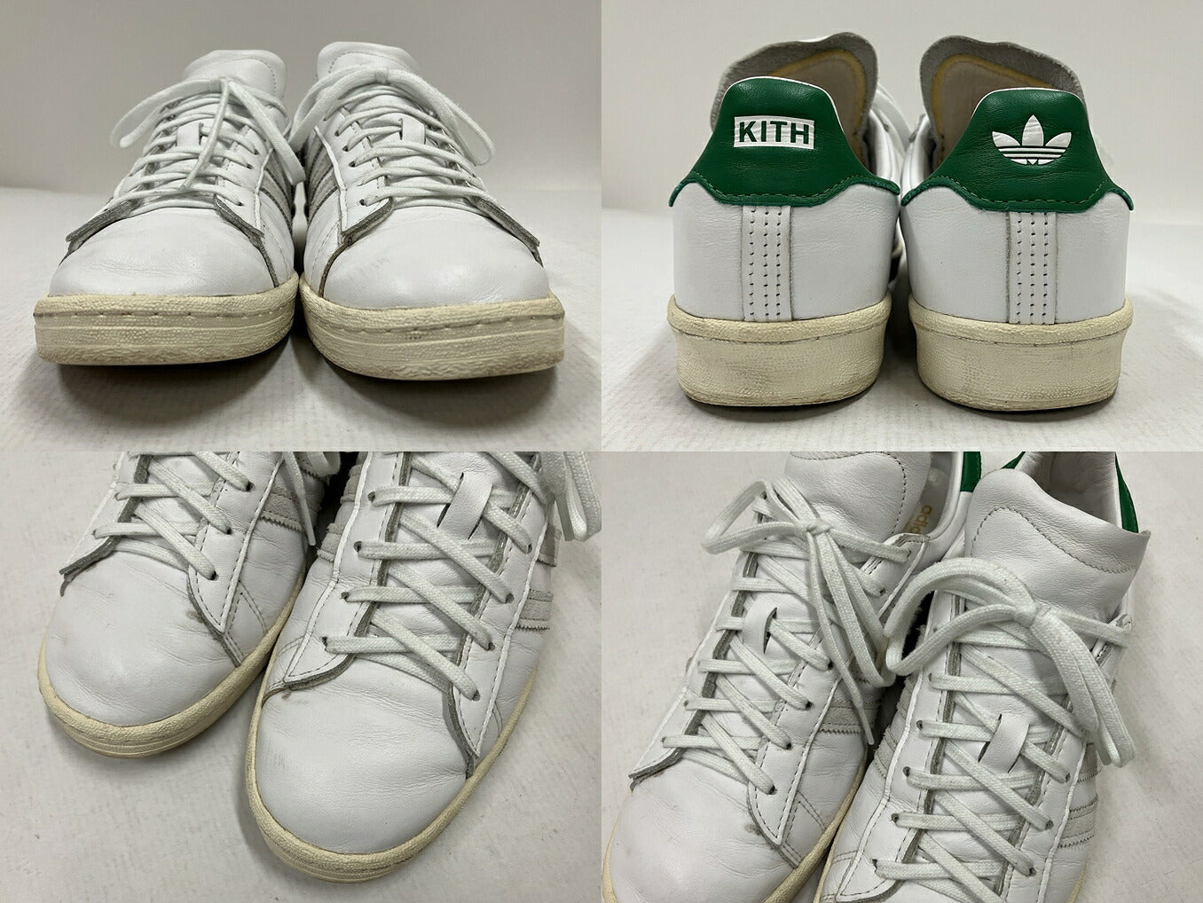 adidas KITH Campus 80s White Green Sneakers Size 27cm