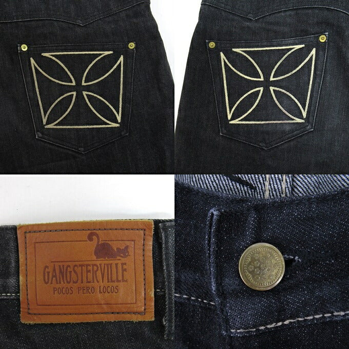 GANGSTERVILLE THUG "IRON CROSS" Jeans Black Size XL