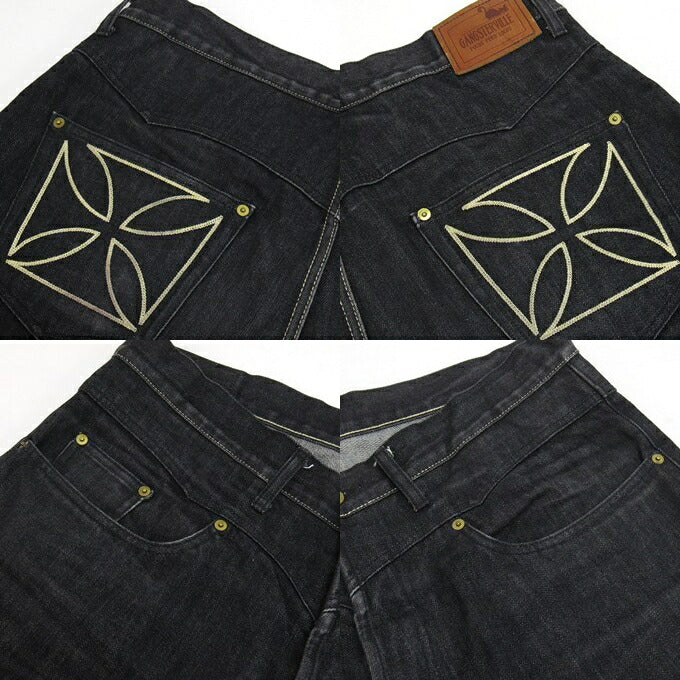 GANGSTERVILLE THUG "IRON CROSS" Jeans Black Size XL