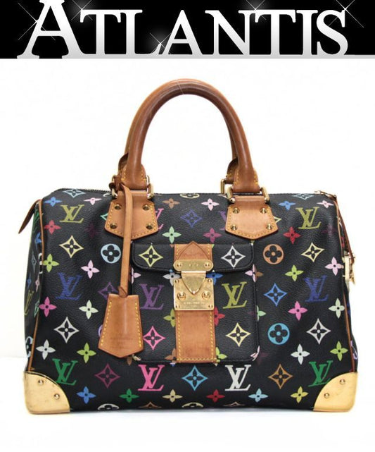 Louis Vuitton Speedy 30 Monogram Bag Black Size ONE SIZE