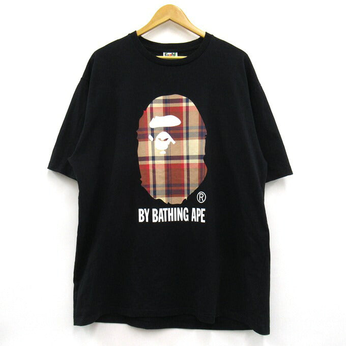 Bape A BATHING APE Check Big Ape Head T-Shirt Black Size 3XL