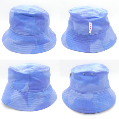 MARNI Canvas Cloud Motif Marble Bucket Hat Blue