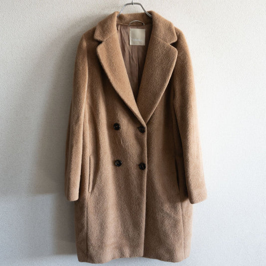 S MAX MARA Alpaca Wool Fur Coat Size 40