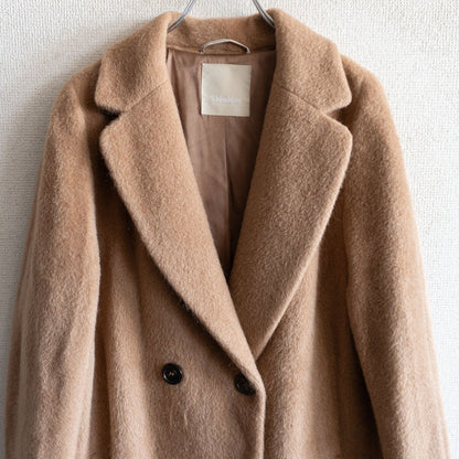 S MAX MARA Alpaca Wool Fur Coat Size 40