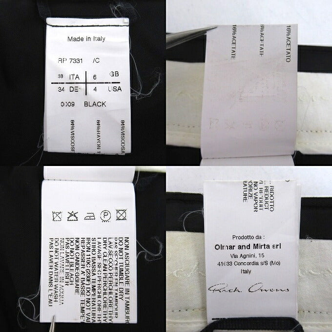 RICK OWENS Design Zip Pants Black Size 34