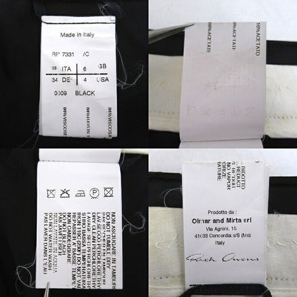 RICK OWENS Design Zip Pants Black Size 34