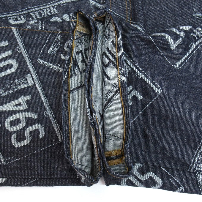 Supreme 26SS License Plate Baggy Jeans Indigo Size 30