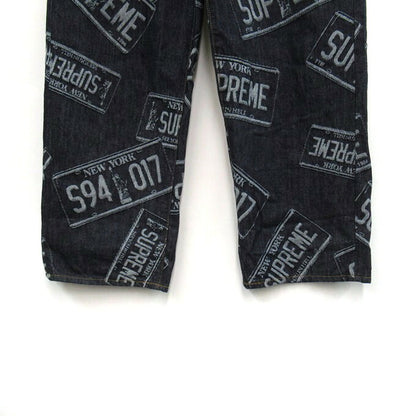 Supreme 26SS License Plate Baggy Jeans Indigo Size 30