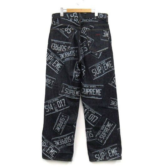 Supreme 26SS License Plate Baggy Jeans Indigo Size 30