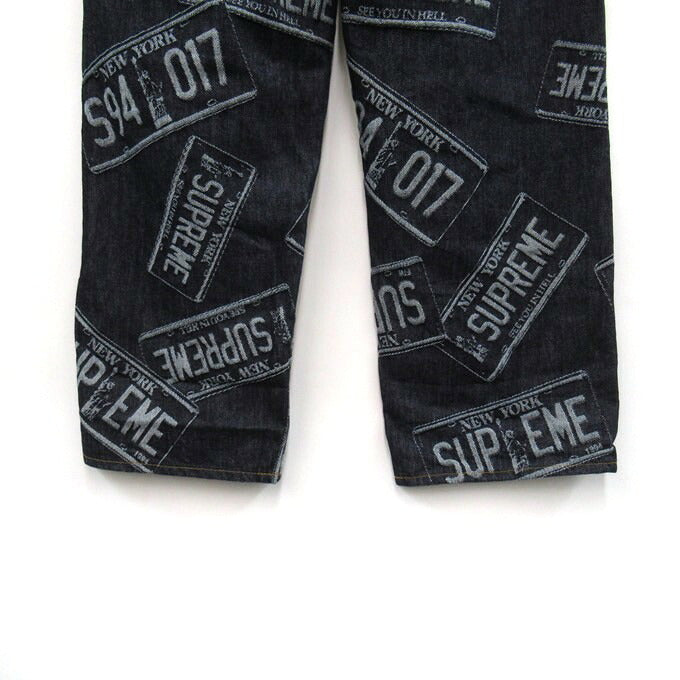 Supreme 26SS License Plate Baggy Jeans Indigo Size 30