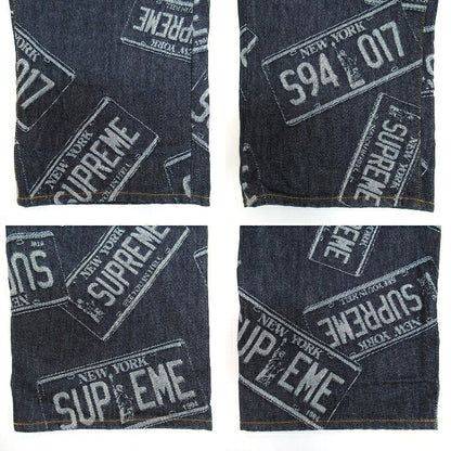 Supreme 26SS License Plate Baggy Jeans Indigo Size 30