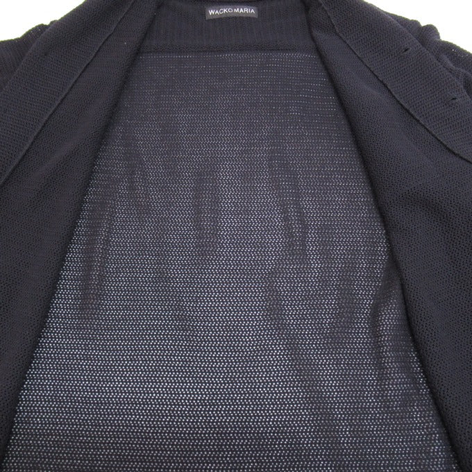 WACKO MARIA 25SS Summer Open Collar Knit Shirt Black Size L