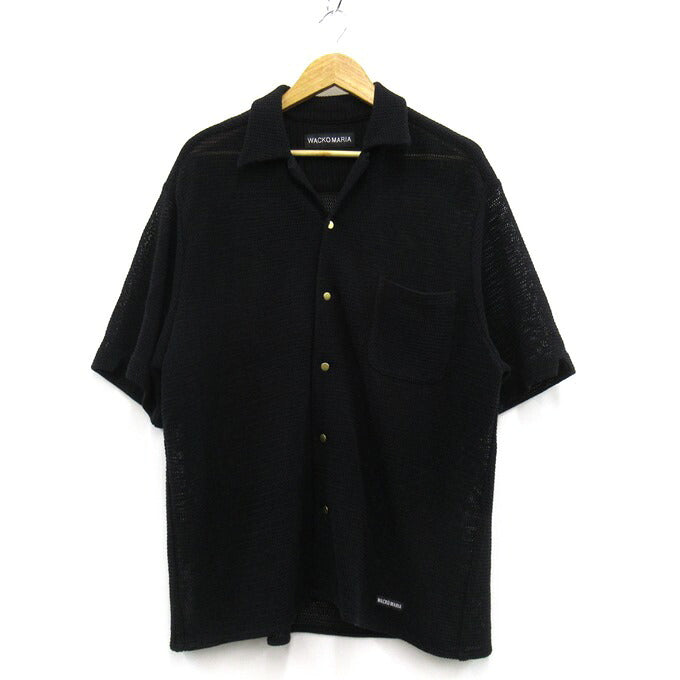 WACKO MARIA 25SS Summer Open Collar Knit Shirt Black Size L