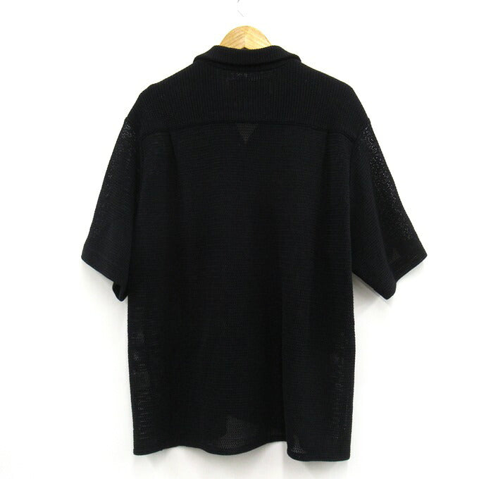 WACKO MARIA 25SS Summer Open Collar Knit Shirt Black Size L