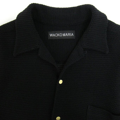 WACKO MARIA 25SS Summer Open Collar Knit Shirt Black Size L