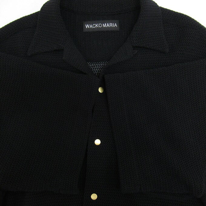 WACKO MARIA 25SS Summer Open Collar Knit Shirt Black Size L