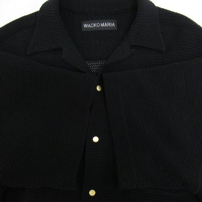 WACKO MARIA 25SS Summer Open Collar Knit Shirt Black Size L