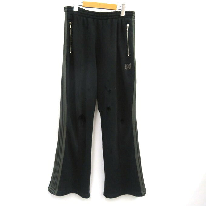 Needles Distressed Boot-Cut Track Pants Black Size M