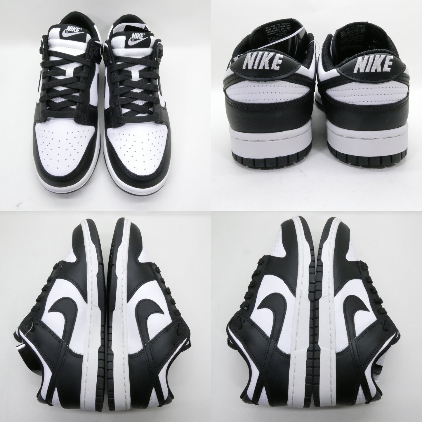NIKE Dunk Low Retro White Black Sneakers Size 8.5