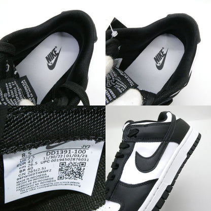 NIKE Dunk Low Retro White Black Sneakers Size 8.5