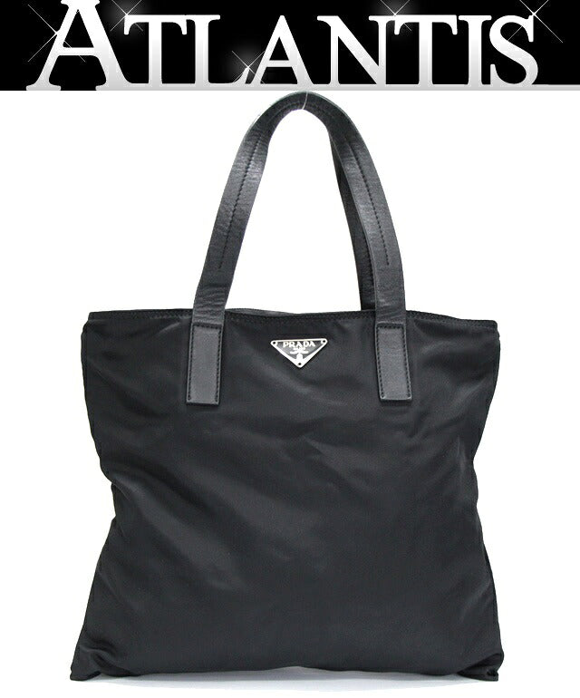 PRADA Triangle Logo Nylon Handbag Black Size ONE SIZE