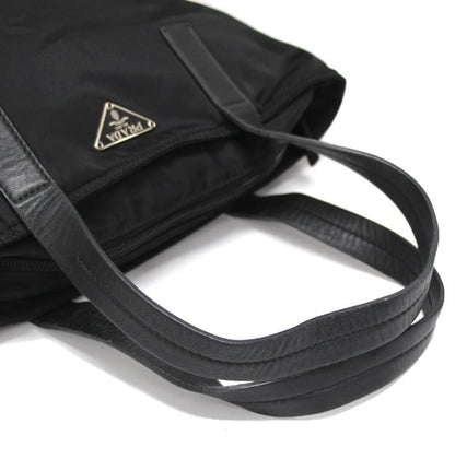 PRADA Triangle Logo Nylon Handbag Black Size ONE SIZE