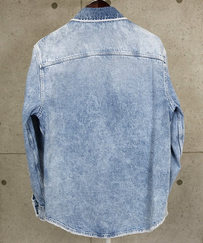 VERSACE Blue Medusa Button Denim Shirt Jacket Size 46