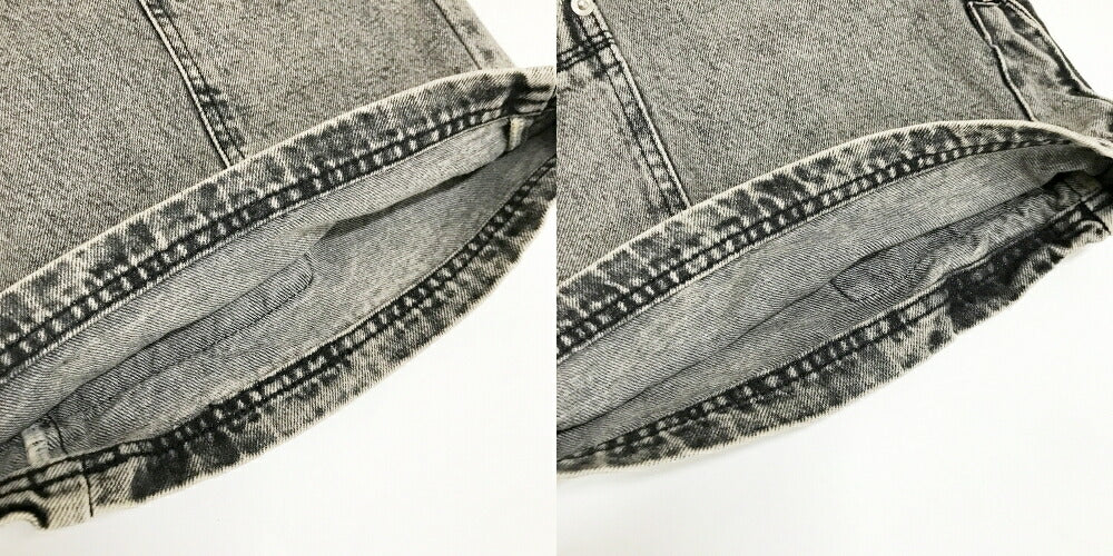 PERSONSOUL Multi Pocket Wide Denim Jeans Black Size L