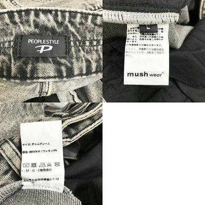 PERSONSOUL Multi Pocket Wide Denim Jeans Black Size L