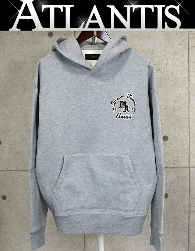 AMIRI DREAM TEAM Oversized Cotton Hoodie Gray Size 48