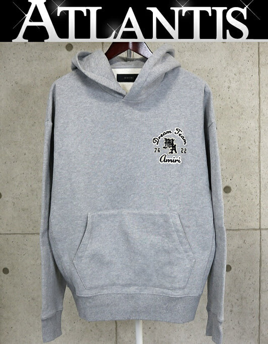 AMIRI DREAM TEAM Oversized Cotton Hoodie Gray Size 48