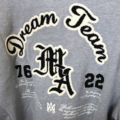 AMIRI DREAM TEAM Oversized Cotton Hoodie Gray Size 48