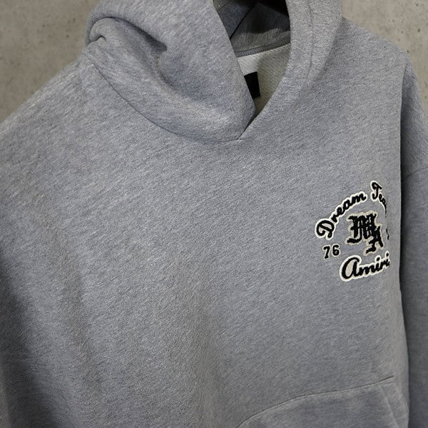 AMIRI DREAM TEAM Oversized Cotton Hoodie Gray Size 48