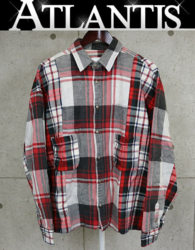 READYMADE Flannel Check Shirt Red Size 1
