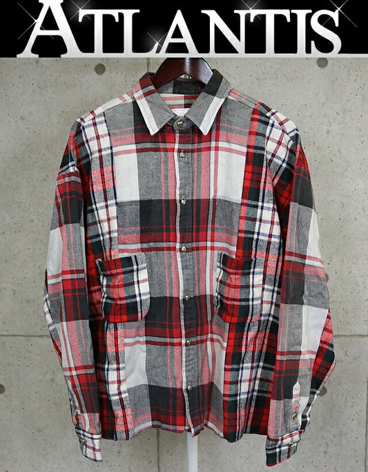 READYMADE Flannel Check Shirt Red Size 1
