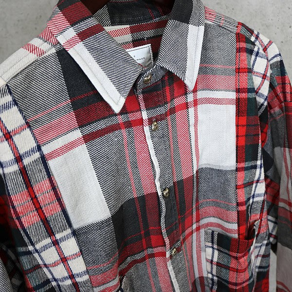 READYMADE Flannel Check Shirt Red Size 1