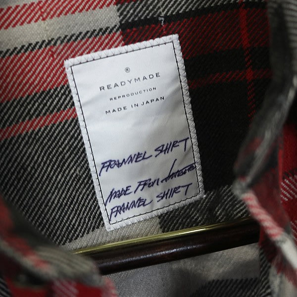 READYMADE Flannel Check Shirt Red Size 1