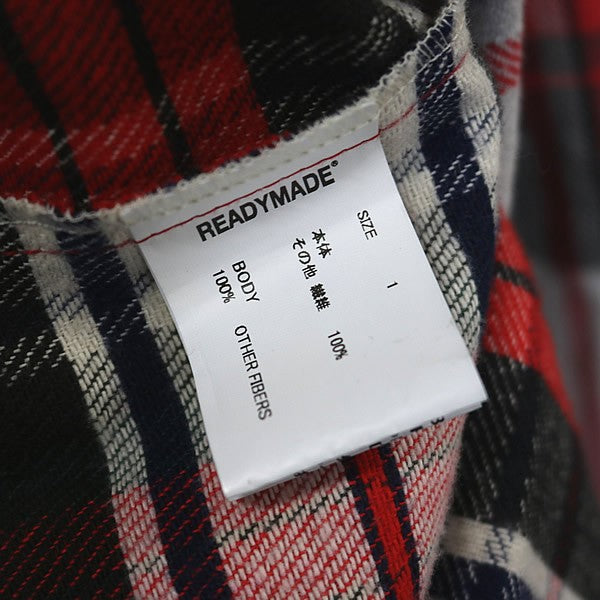 READYMADE Flannel Check Shirt Red Size 1