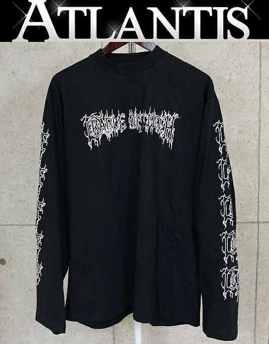 VETEMENTS AW25 COF Logo Longsleeve T-Shirt Black Size M