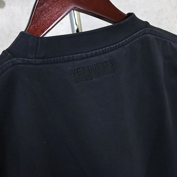 VETEMENTS AW25 COF Logo Longsleeve T-Shirt Black Size M