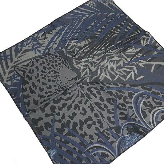 Cartier Leopard Print Silk Scarf Black Multi Size ONE SIZE
