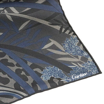 Cartier Leopard Print Silk Scarf Black Multi Size ONE SIZE