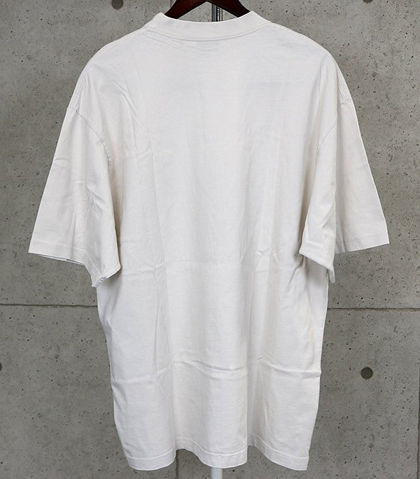 BALENCIAGA Logo Cotton T-Shirt Off-White Size M