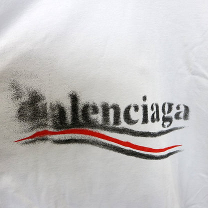 BALENCIAGA Logo Cotton T-Shirt Off-White Size M