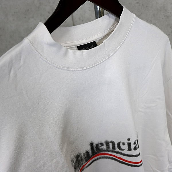 BALENCIAGA Logo Cotton T-Shirt Off-White Size M
