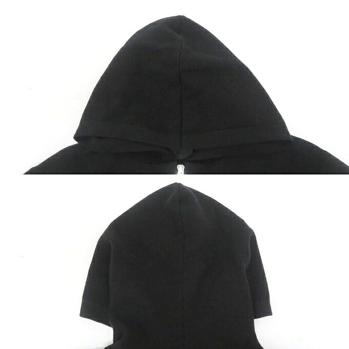 MONCLER Full Knit Zip-Up Hoodie Black Size S
